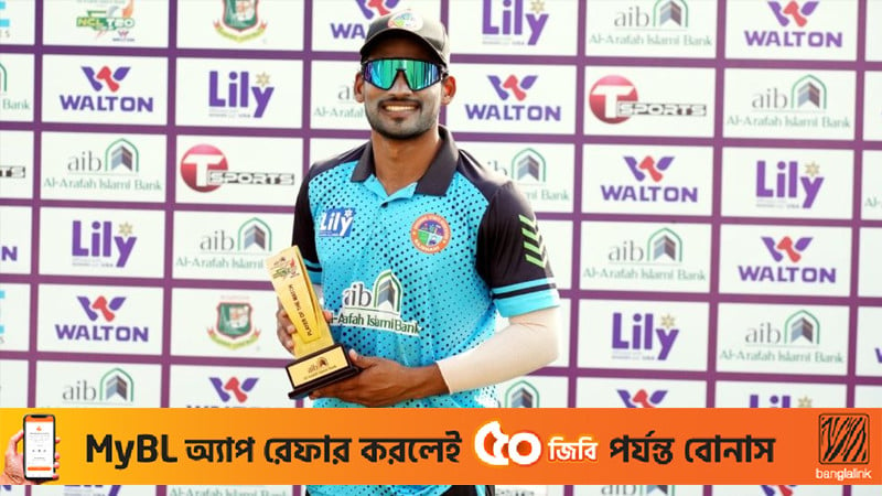 ৬ চার ও ৫ ছক্কায় শান্তর ৭৮ রানের ইনিংস, দলের জয় ২৬ রানের