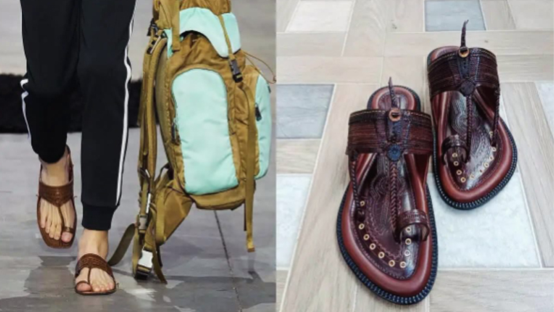 ২০২৪ সালে মিলান ফ্যাশন শো-তে প্রাডার মডেলদের পায়ে দেখা যায় কোলাপুরি চপ্পল, দাম ১,৫০০ ডলার যেটা প্রায় দুই লাখ টাকার মতো । ছবি: সংগৃহীত