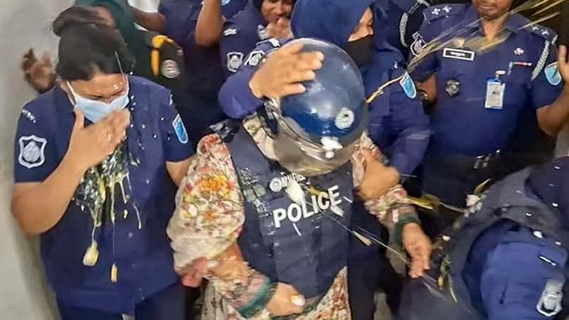 আদালত প্রাঙ্গণে মমতাজকে ডিম নিক্ষেপ