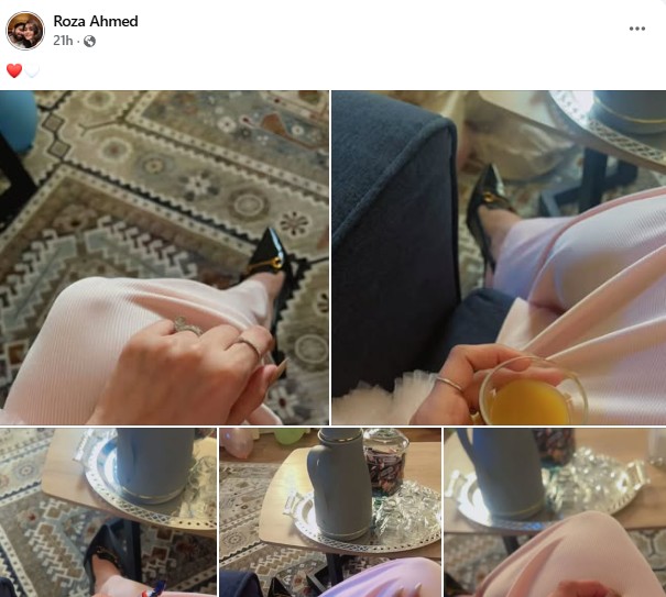 কখনো বাইরে খেতে যাওয়ার ছবি, কখনো রাতের শহরে ঘোরাঘুরির মুহূর্ত, আবার কখনো হাতে আংটি দেখাচ্ছেন আবার অনেক সময় একগুচ্ছ ফুল। নিজের মতো সময় কাটানোর নানা মুহূর্তই শেয়ার করছেন রোজা।  ছবি: সংগৃহীত 