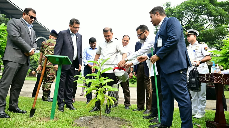 বাংলাদেশ-চীন মৈত্রী সম্মেলন কেন্দ্র প্রাঙ্গণে &lsquo;স্বর্ণচাঁপা&rsquo; গাছের চারা রোপণকালে প্রধানমন্ত্রী তারেক রহমান।  ছবি: সংগৃহীত